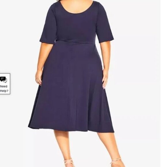 City Chic purple fit & flare Dress - Picture 2 of 8